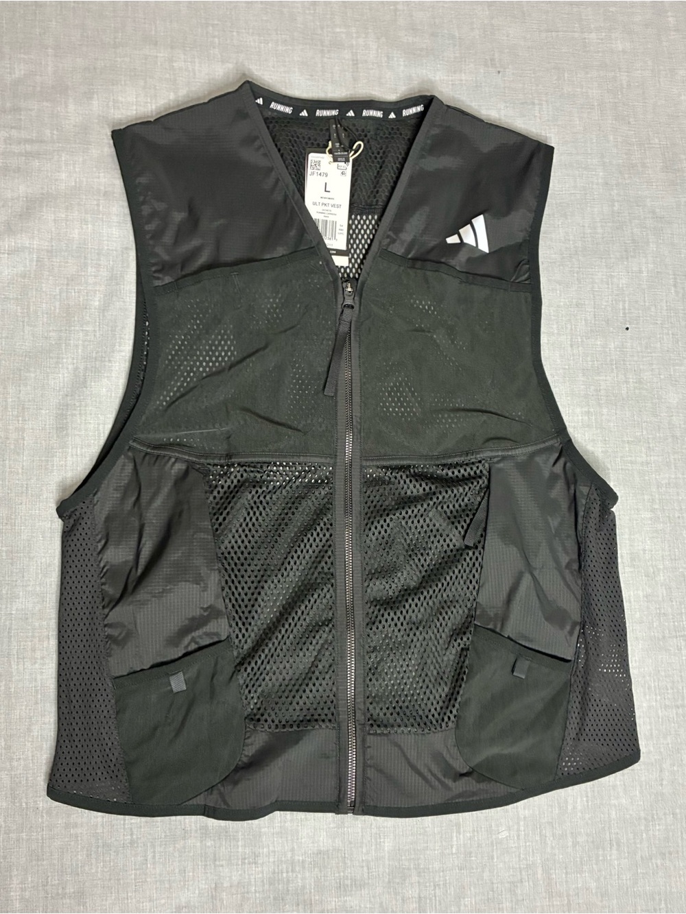 Adidas Men's Ultimate Pocket Running Vest Black Size Large